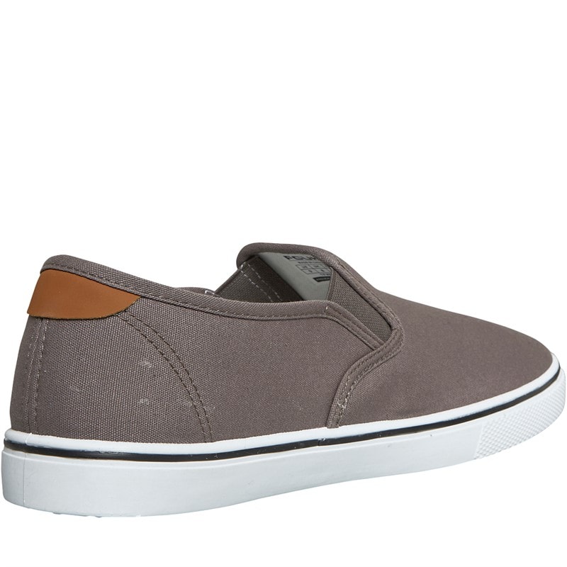 French Connection Heren FCUK Deck Slip On Canvas Pumps Grijs - Afbeelding 5