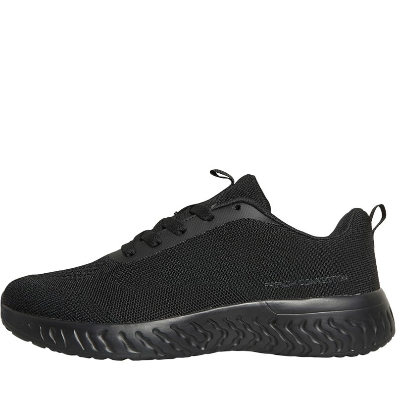 French Connection Heren V5 Lace Sneakers Zwart Mono