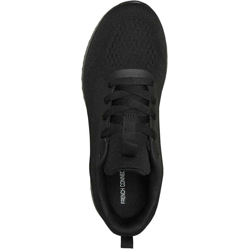 French Connection Heren V5 Lace Sneakers Zwart Mono - Afbeelding 4