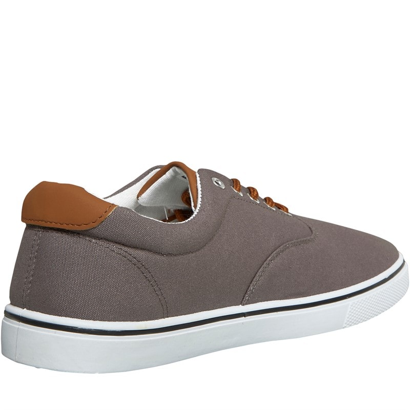 French Connection Heren FCUK Deck Canvas Pompen Grijs - Afbeelding 5