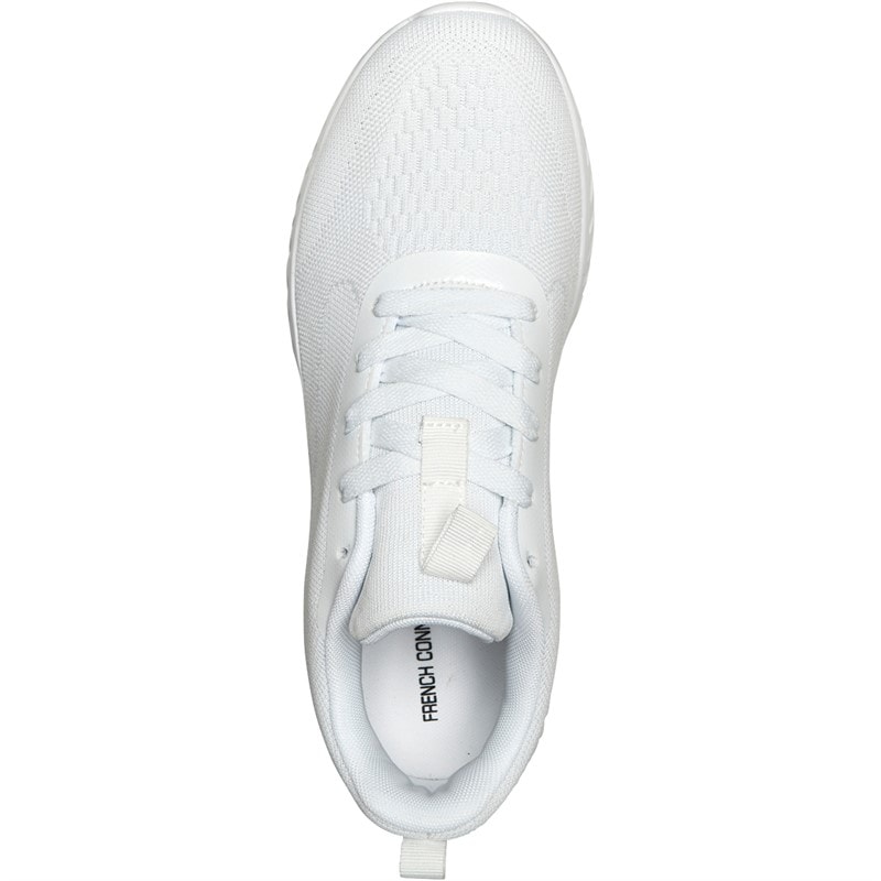 French Connection Heren V5 Lace Trainers Wit Mono - Afbeelding 4