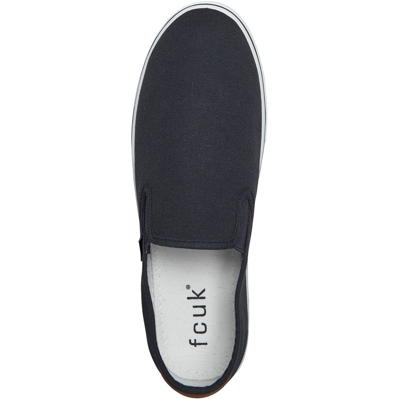 French Connection Herren FCUK Deck Slip On Canvas Pumps Marineblau - Bild 4