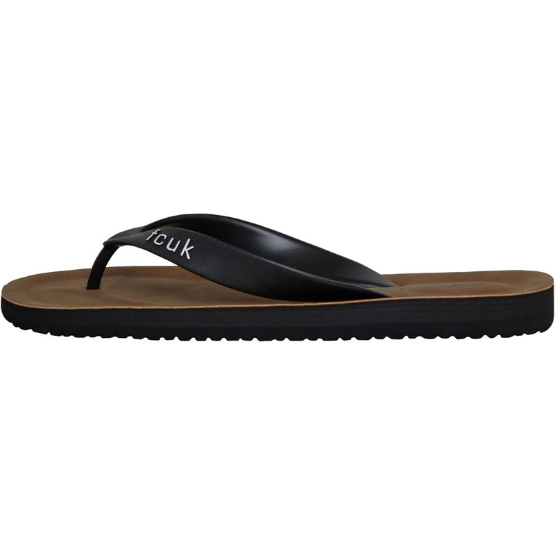 French Connection Heren FCUK Slippers Zwart - Afbeelding 2