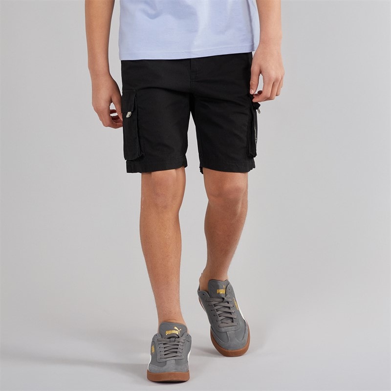 French Connection Jongens Cargo Shorts Zwart
