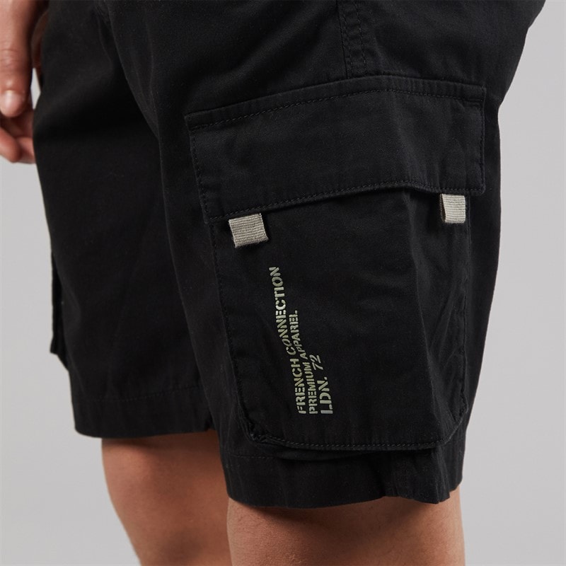 French Connection Jongens Cargo Shorts Zwart - Afbeelding 3