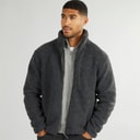 French Connection Herensweater met hoge hals van borg Charcoal Mel