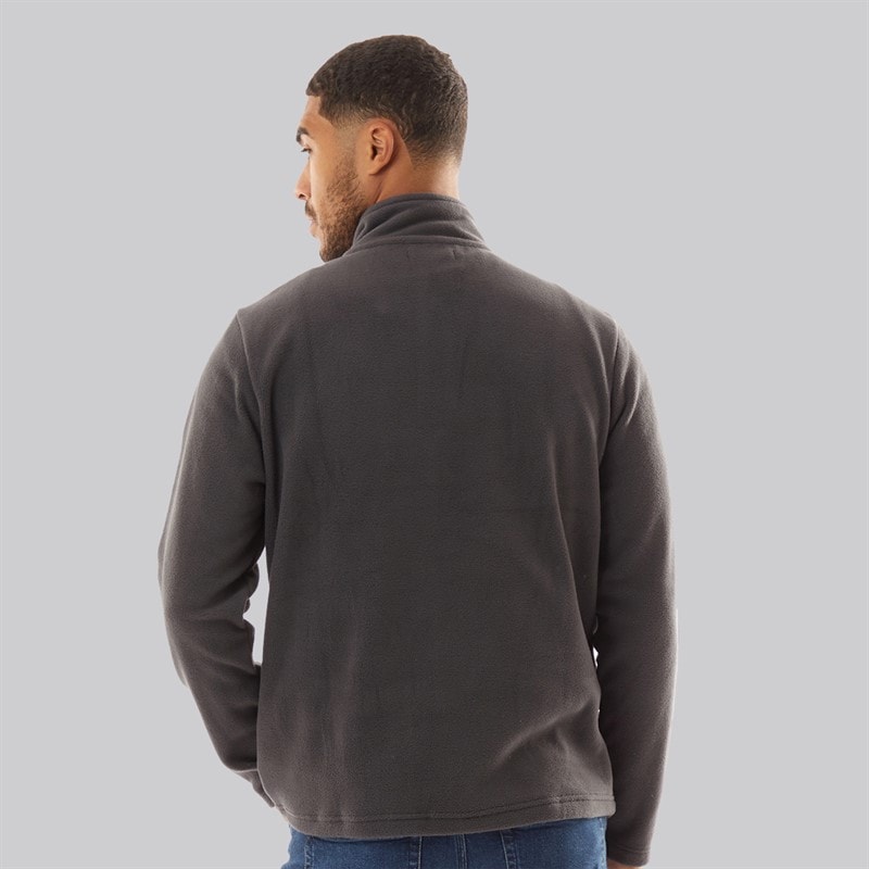 French Connection Heren 1/2 Zip Micro Fleece Anthrazit Mel - Afbeelding 2