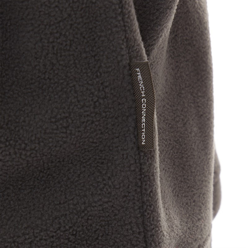 French Connection Heren 1/2 Zip Micro Fleece Anthrazit Mel - Afbeelding 3
