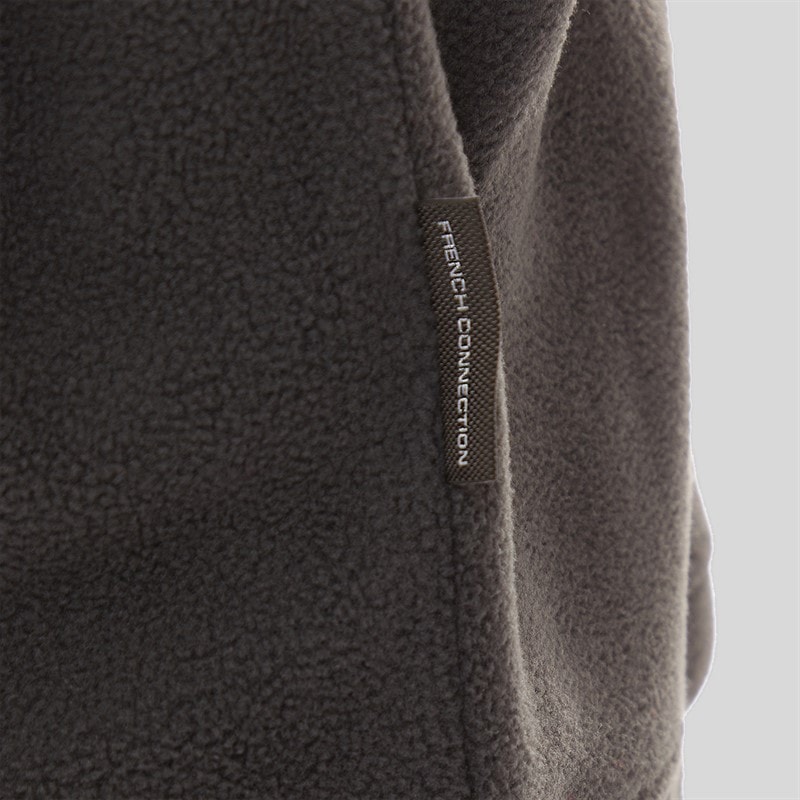 French Connection Heren 1/2 Zip Micro Fleece Anthrazit Mel - Afbeelding 3