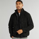 French Connection Fleece met hoge kraag van borg Zwart heren