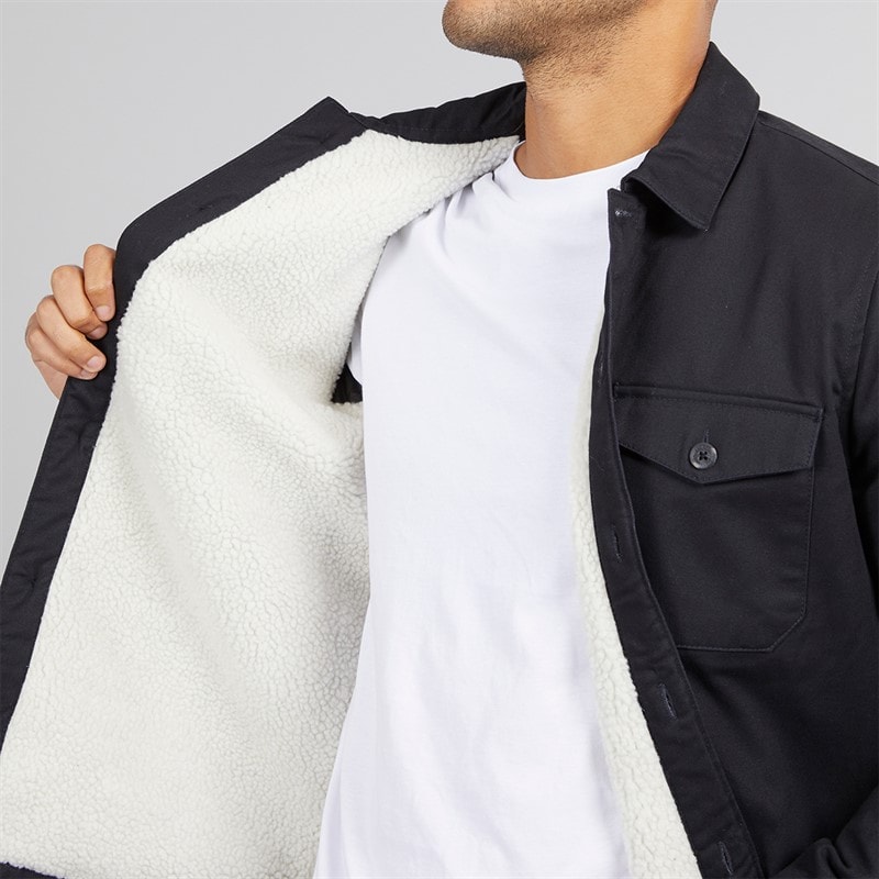 French Connection Heren Werk Borg Overshirt Marine - Afbeelding 3