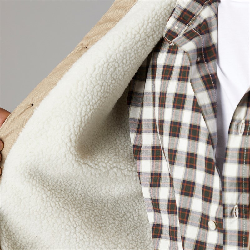 French Connection Heren Werk Borg Overshirt Grijs - Afbeelding 3