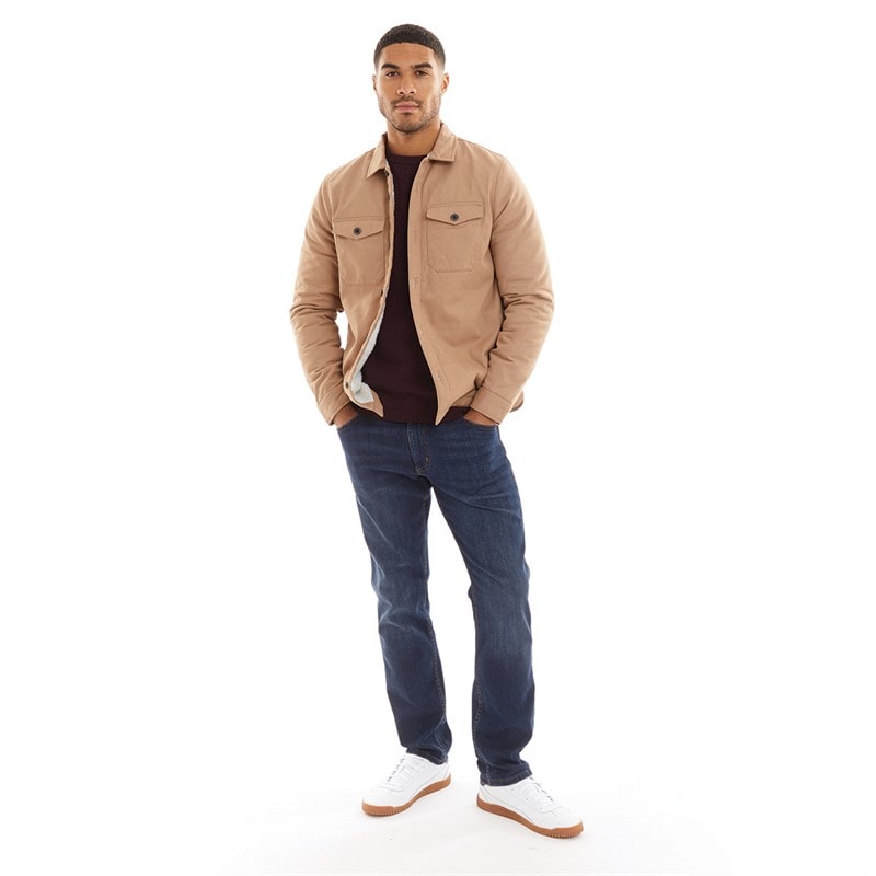 French Connection Heren Borg Overshirt Kameel - Afbeelding 4