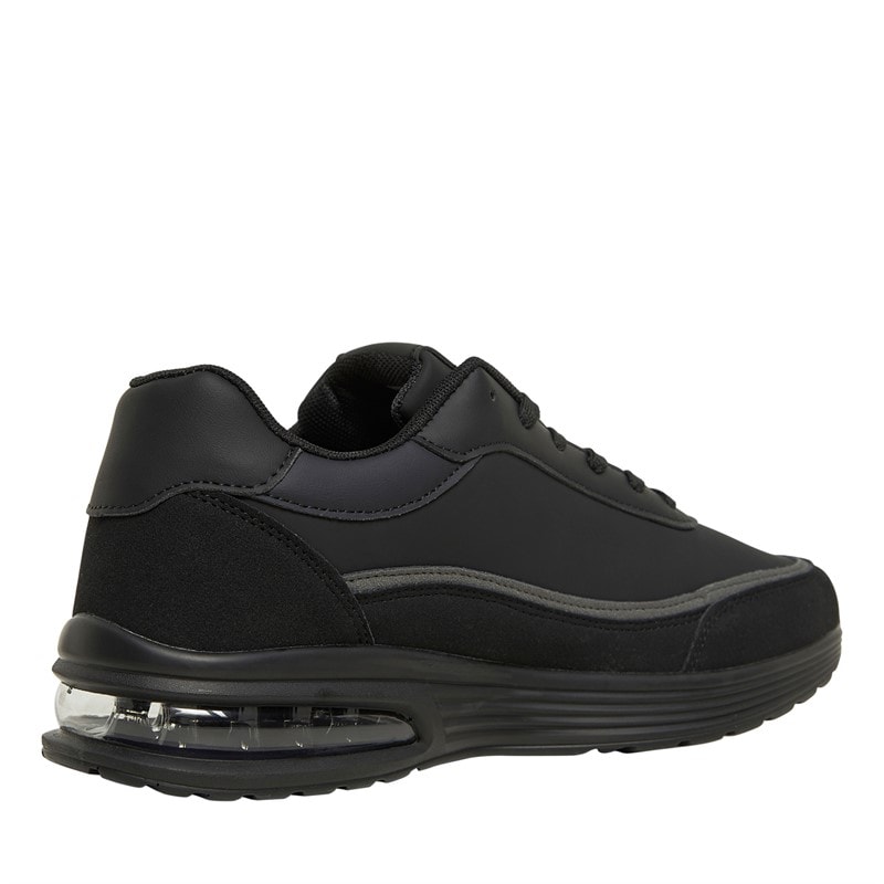 French Connection Heren PU/Suede Sneakers Zwart - Afbeelding 5