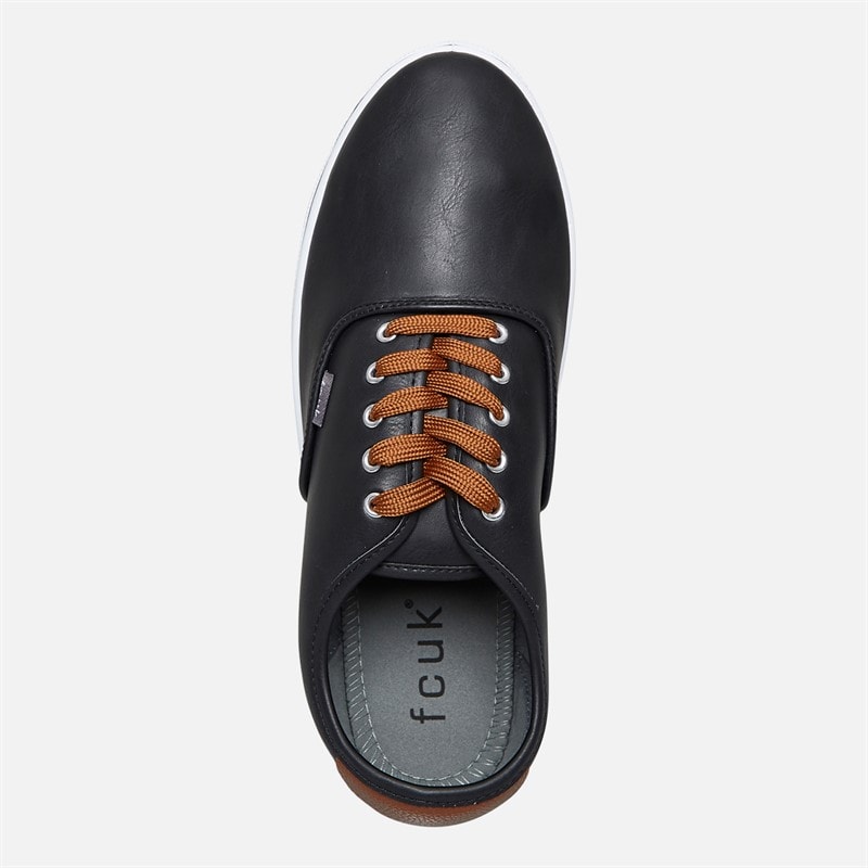 French Connection Heren Deck PU Canvas en gympen Zwart - Afbeelding 4