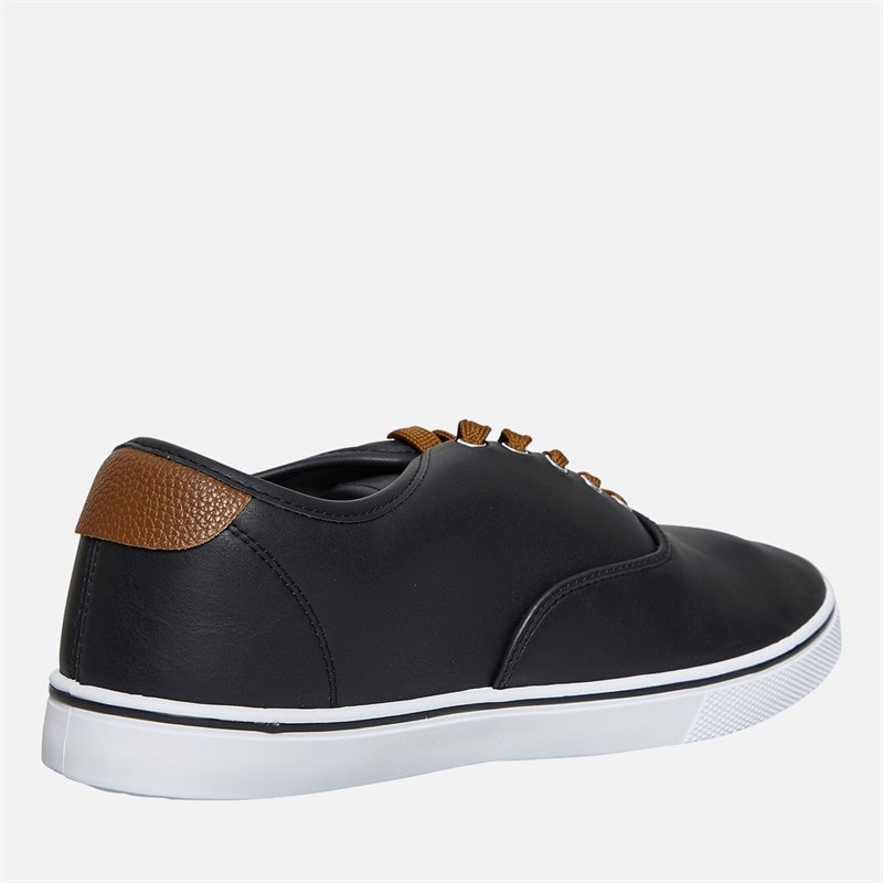 French Connection Heren Deck PU Canvas en gympen Zwart - Afbeelding 5