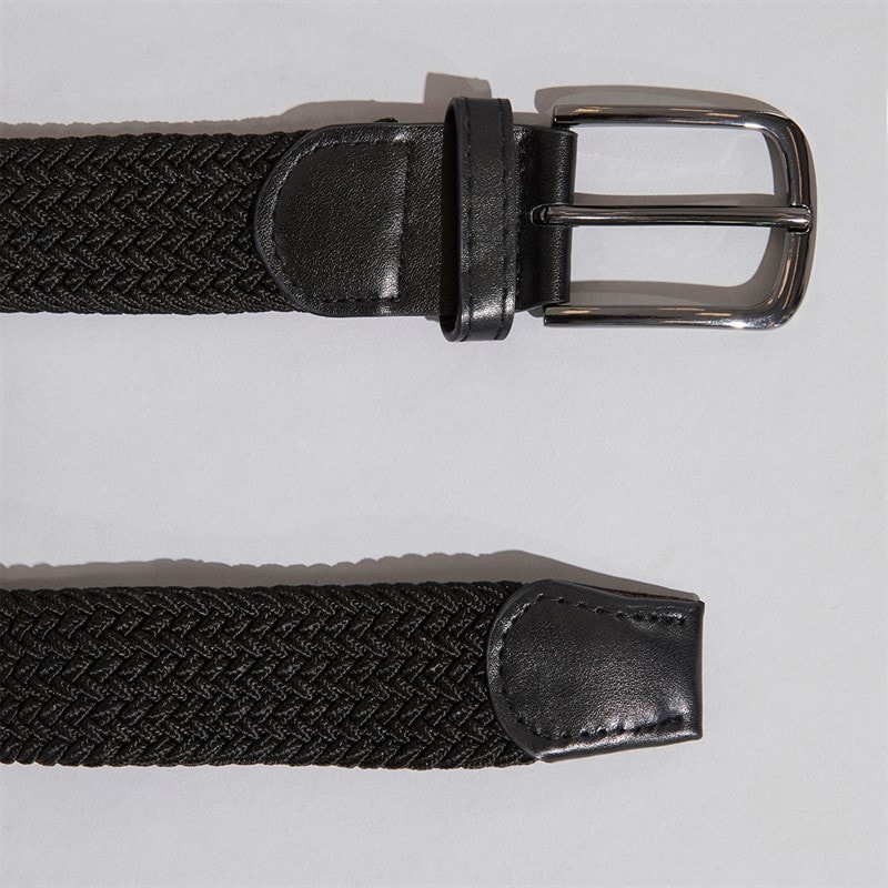 French Connection Ceinture en tissu élastique Homme noire/noire en cuir 2 - Image 2
