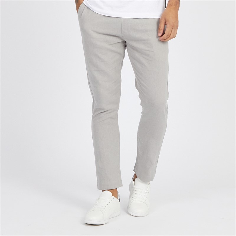French Connection Heren Drawstring Linen Casual broek Grijs - Afbeelding 1