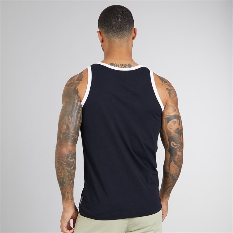 French Connection Heren Ringer Vest Marine/Wit - Afbeelding 2