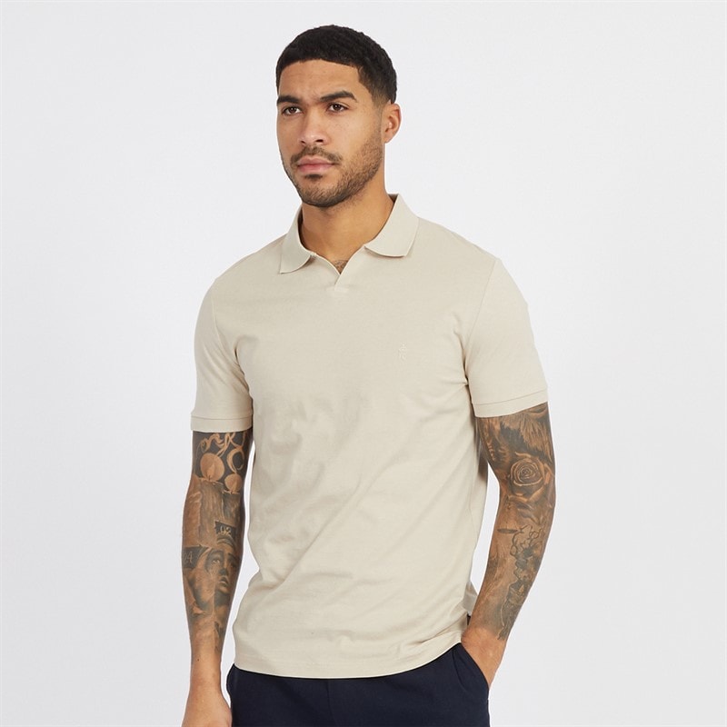French Connection Heren trofee poloshirt Stone