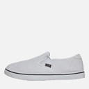 French Connection Heren FCUK Deck Slip On Canvas Pumps Wit Mono