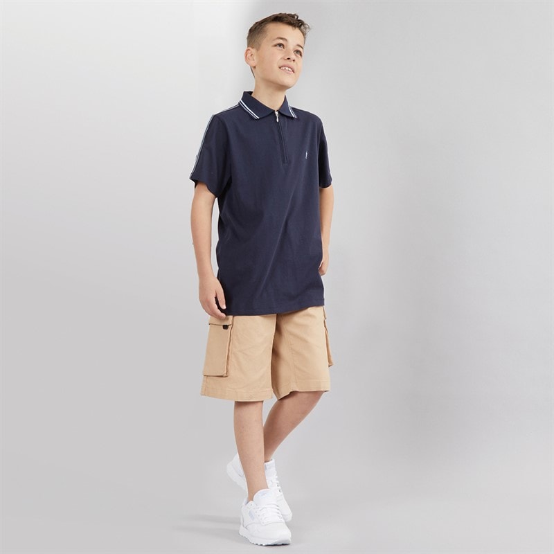 French Connection Jongens Vault Cargo Shorts Zand/Zwart - Afbeelding 3