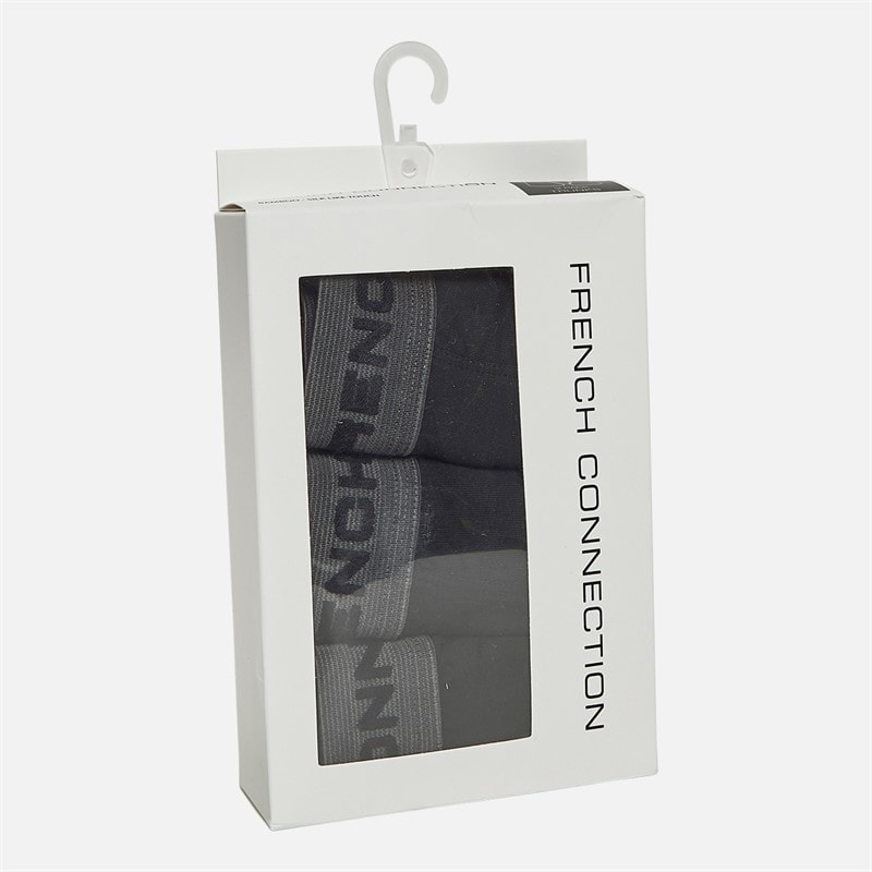 French Connection Heren Drie Pack Bamboe Boxer Slips Fc31 Black/Charcoal - Afbeelding 2