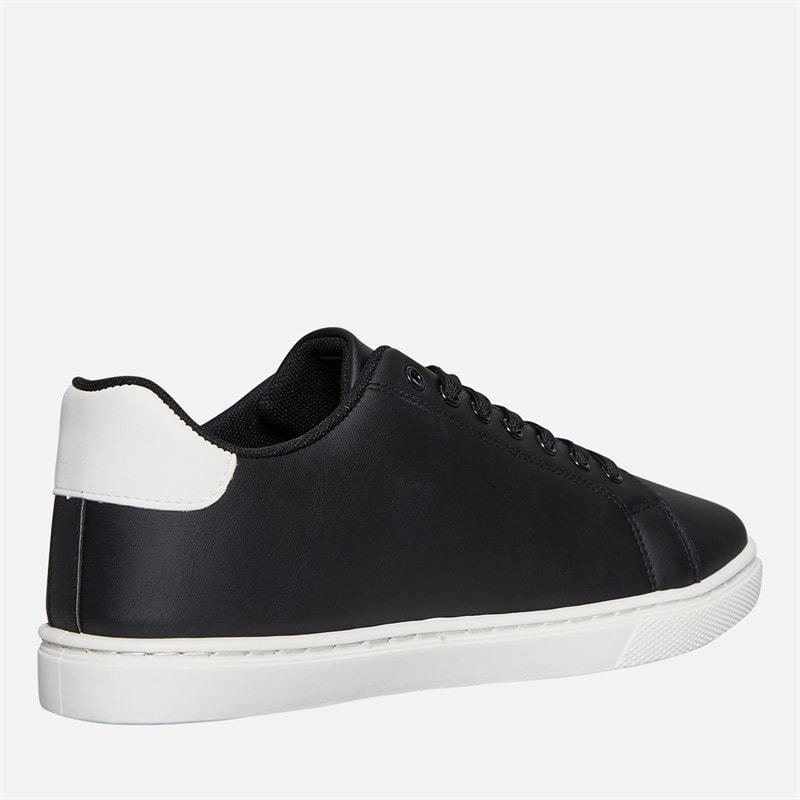 French Connection Heren Contrast Heel Tennis Sneakers Zwart - Afbeelding 5