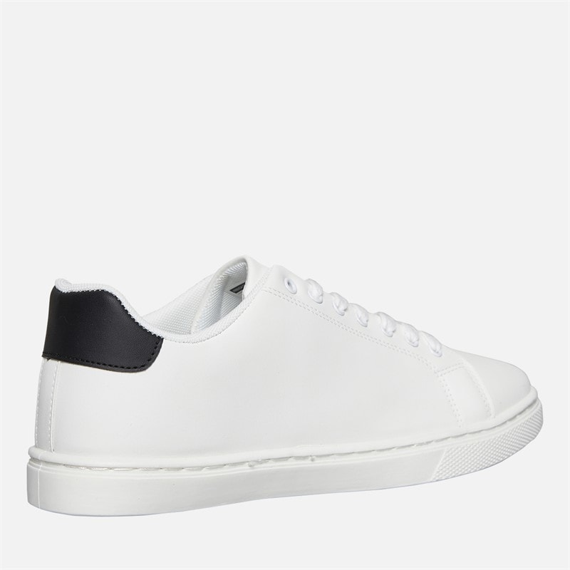 French Connection Heren Contrast Heel Tennis Sneakers Wit - Afbeelding 5