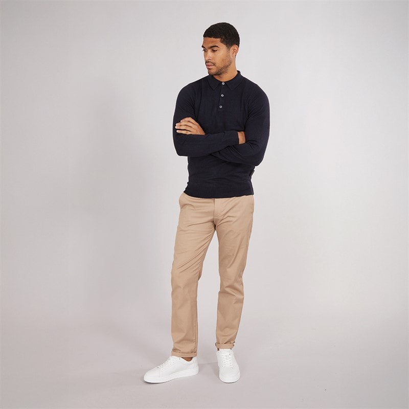 French Connection Heren Cash L/S Polo Shirt Marine - Afbeelding 3