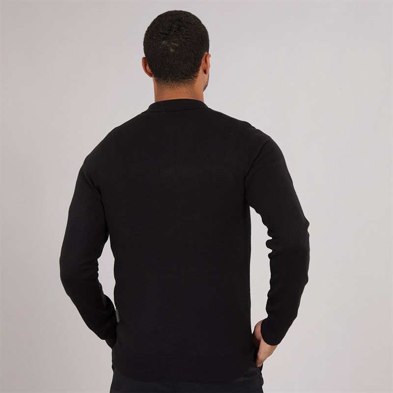 French Connection Heren Cash L/S Polo Shirt Zwart - Afbeelding 2