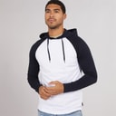 French Connection Heren Raglan Top Met Capuchon Wit / Marine