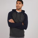 French Connection Heren Raglan Hooded Top Charcoal / Marine