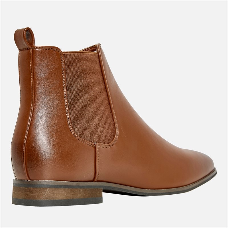 French Connection Heren French Connections PU Chelsea Boots Tan - Afbeelding 5