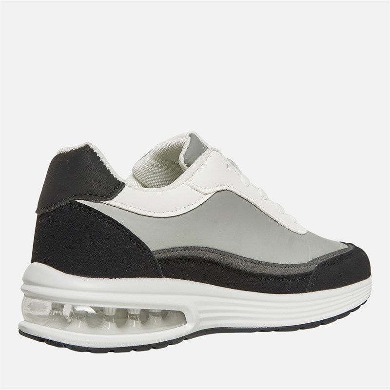 French Connection Junior Jongens Suède Blok Sneakers Wit / Zwart - Afbeelding 5