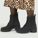 French Connection Bottes à Lacets Épaisses Femme Noir