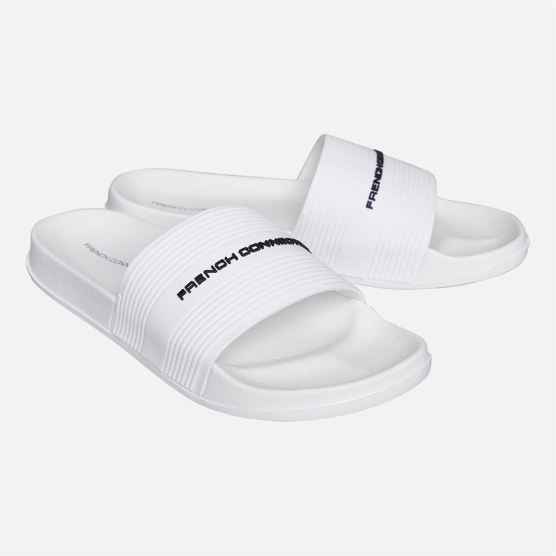 French Connection Heren band sliders Wit/Black Logo - Afbeelding 1