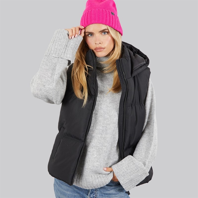 French Connection Dames Gilet Row Kort Zwart