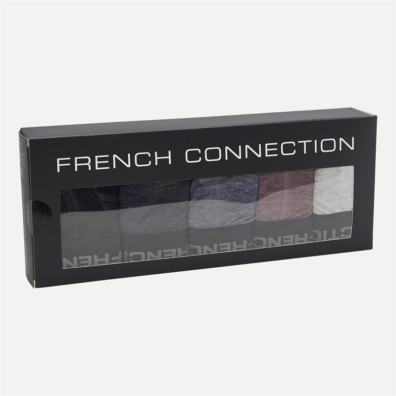 French Connection lot de 5 boxers FC Homme Fc71 Black/Charcoal Melange/Marine Melange/Chateaux Melange/Light Grey Melange - Image 2