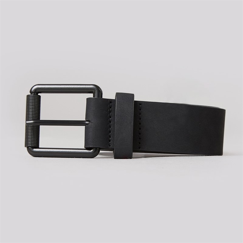 French Connection Heren Courtland Lederen Riem Zwart