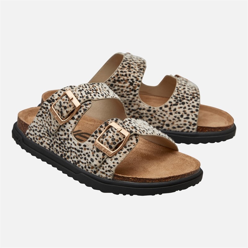 O'Neill Meisjes Junior Haleiwa Dubbele Gesp Slippers Leopard