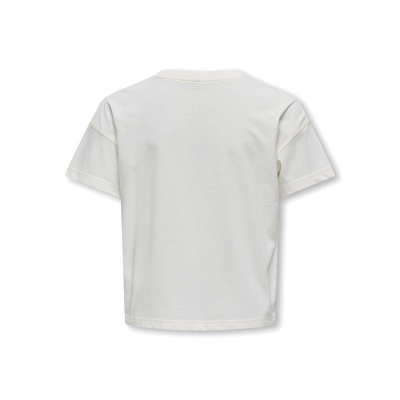 Only Meisjes Abelone Word Top Box T-Shirt Cloud Dancer Spirit - Afbeelding 2