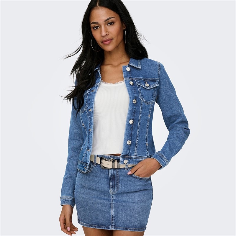 Only Dames Denim Jas Medium Blue Denim - Afbeelding 1