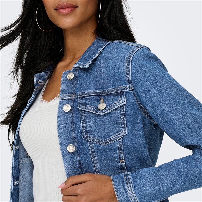 Only Dames Denim Jas Medium Blue Denim - Afbeelding 3