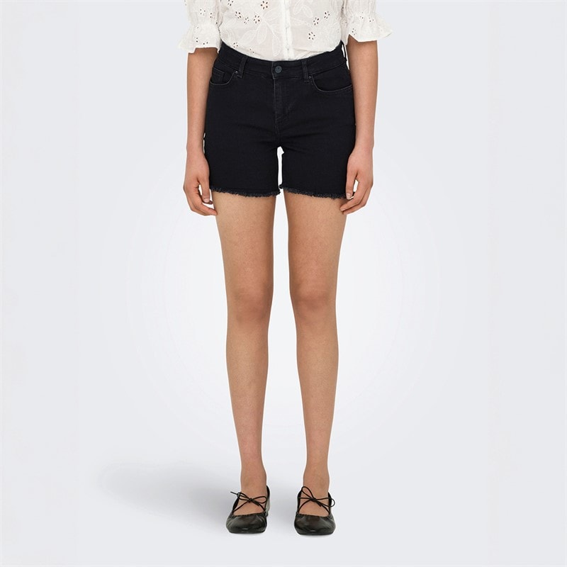 Only Dames Denim Shorts Zwart