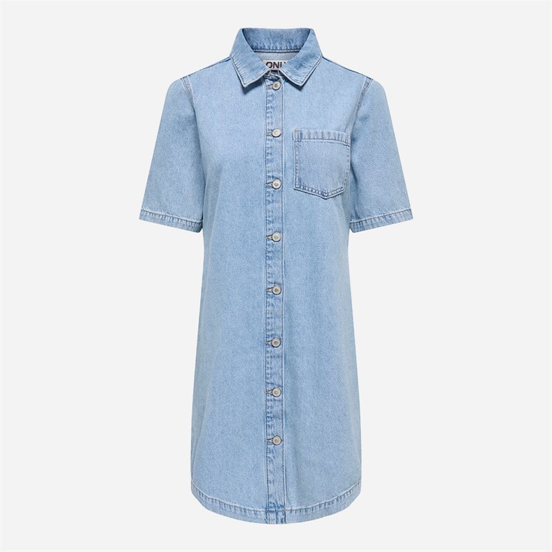 Only Dames Denim Jurk Light Blue Denim