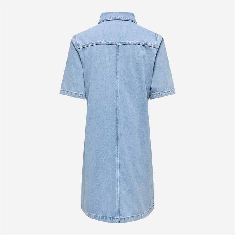 Only Dames Denim Jurk Light Blue Denim - Afbeelding 2