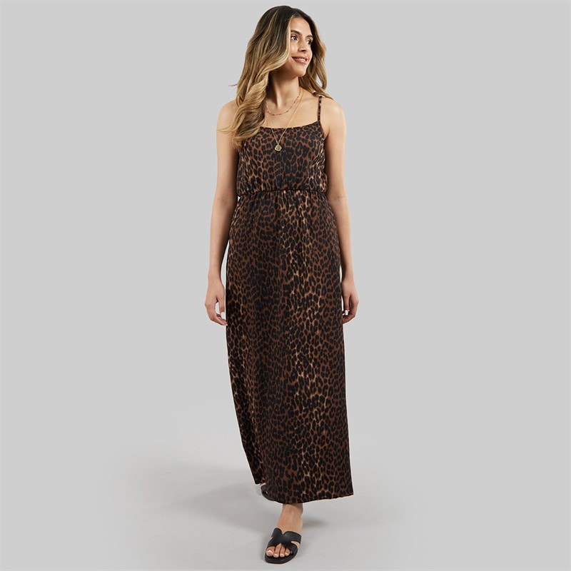 Only Dames Luipaardprint Jurk Zwart