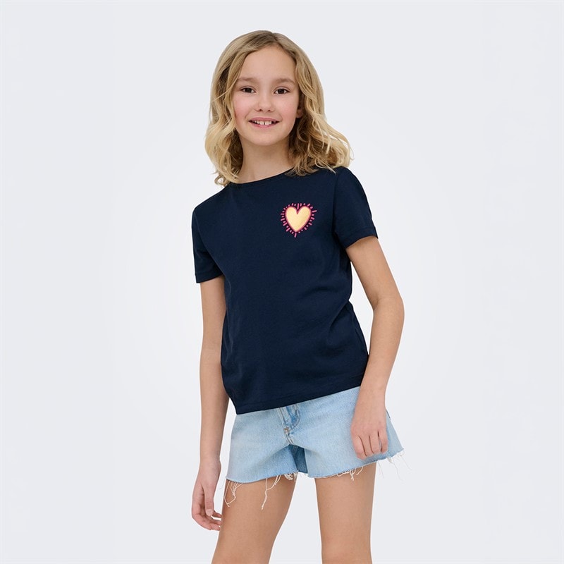 Only Meisjes Lany-nina T-shirt Navy Blazer