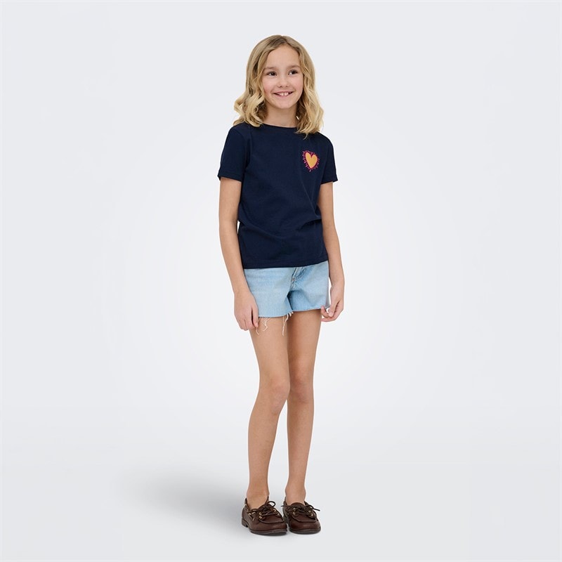 Only Meisjes Lany-nina T-shirt Navy Blazer - Afbeelding 4